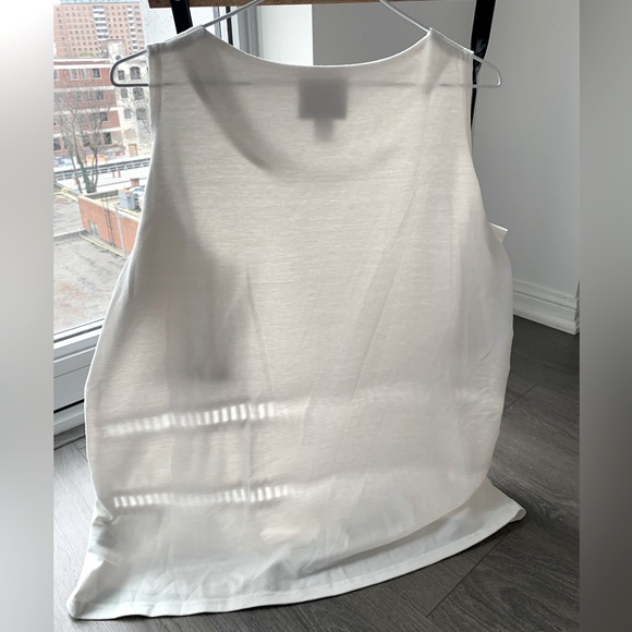 White Cut Our Shoulder Flowy Top - Picture 2 of 3